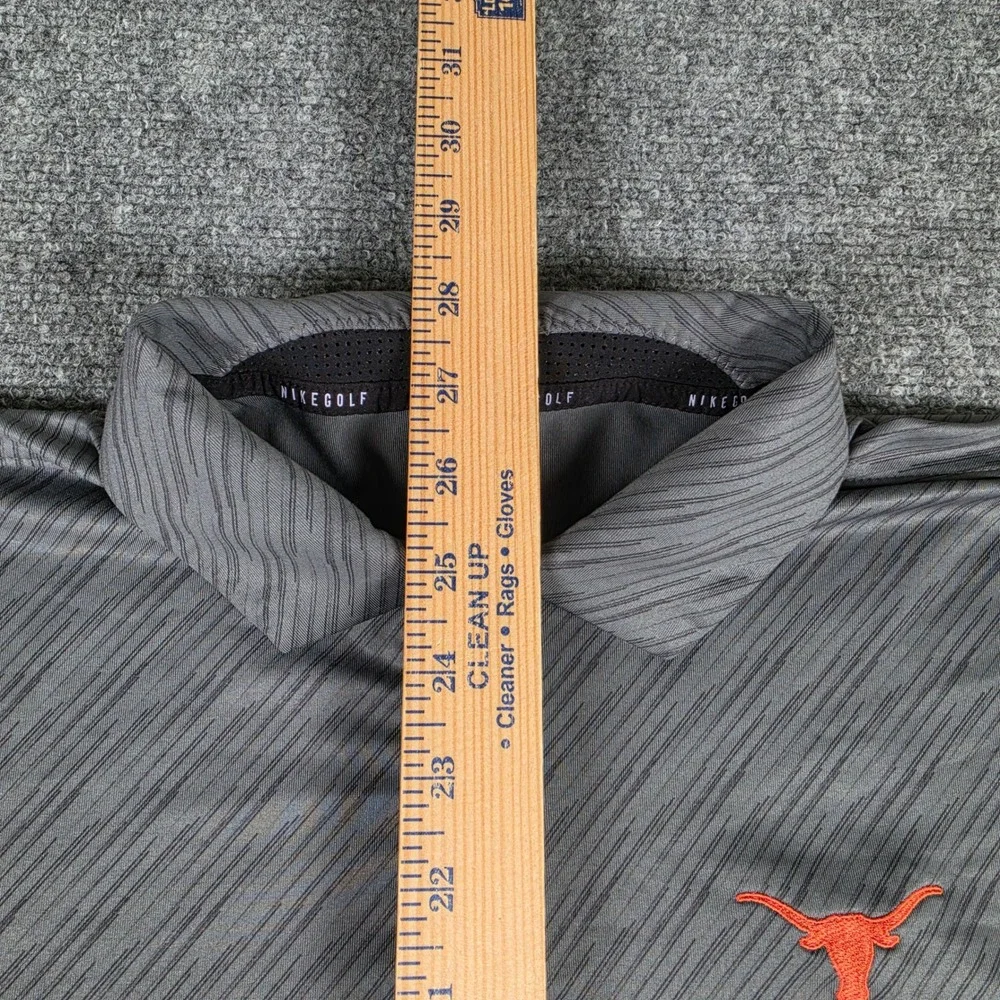 Nike Texas Longhorns Golf Polo Mens M Gray Abstract Stripe Dri-FIT DH0811-070